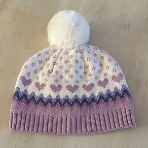 Janie and Jack Pink and Cream Heart Beanie